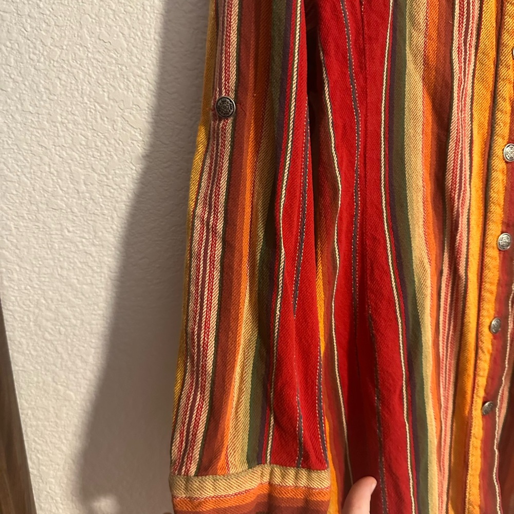 Lucky & Blessed Shirt Womens 2XL Multicolor Stripe Tunic Dress Boho Western - Picture 3 of 5